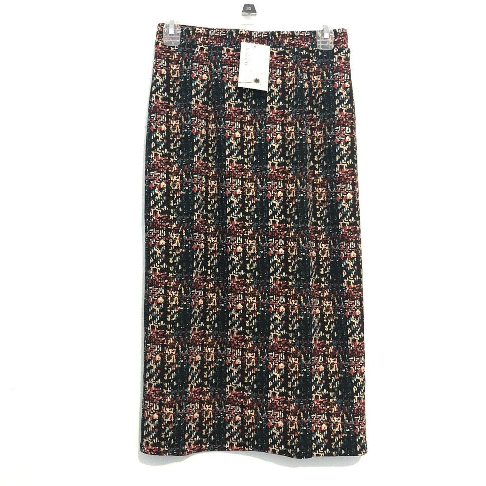 Everleigh Fall Gold Green Red Long Pencil Tube Skirt New Women Size Small